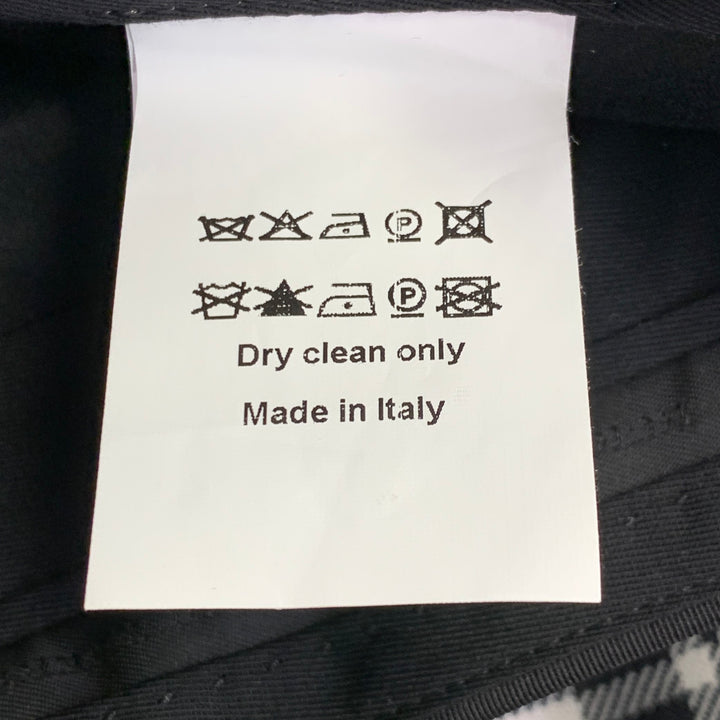 BURBERRY Size 36 Black White Plaid Wool Mohair Side Tabs Tapered Dress Pants