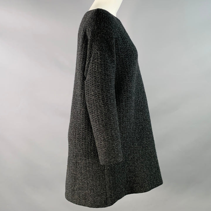 EVAM EVA Size S Grey Charcoal Wool Camel Sweater Above Knee Dress