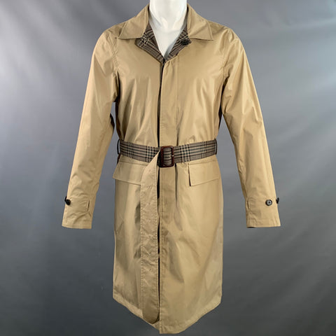 Manteau réversible à ceinture TODD SNYDER Taille M Kaki multicolore à carreaux en mélange de polyester