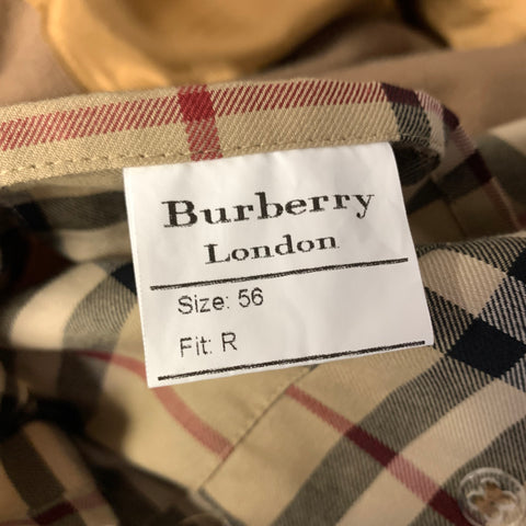 BURBERRY Size XXL Tan Khaki Solid Cotton Trench Trenchcoat