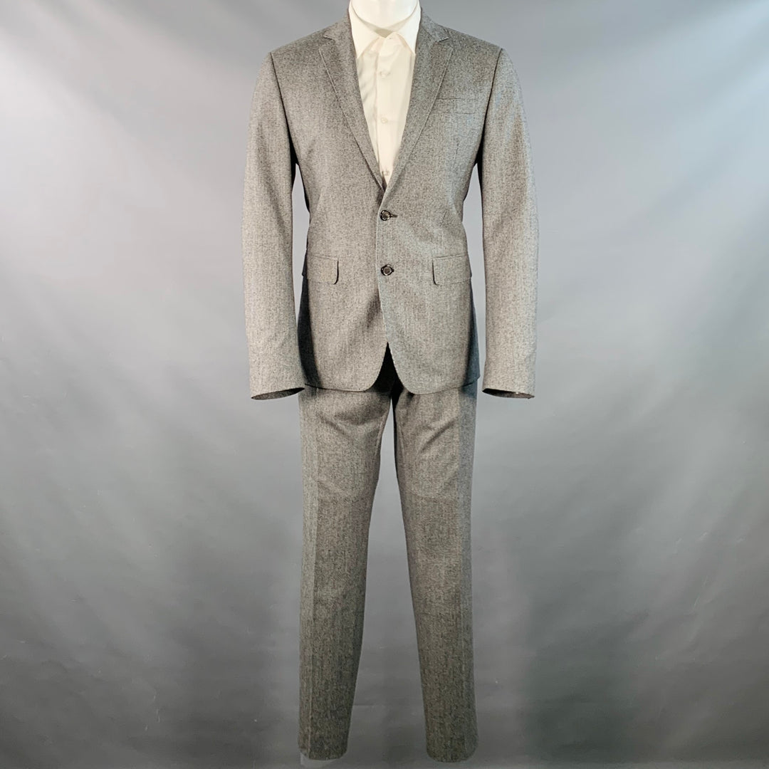 DSQUARED2 PARIS Size 40 Grey Black Houndstooth Wool Notch Lapel Suit
