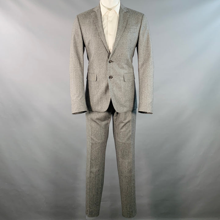 DSQUARED2 PARIS Size 40 Grey Black Houndstooth Wool Notch Lapel Suit