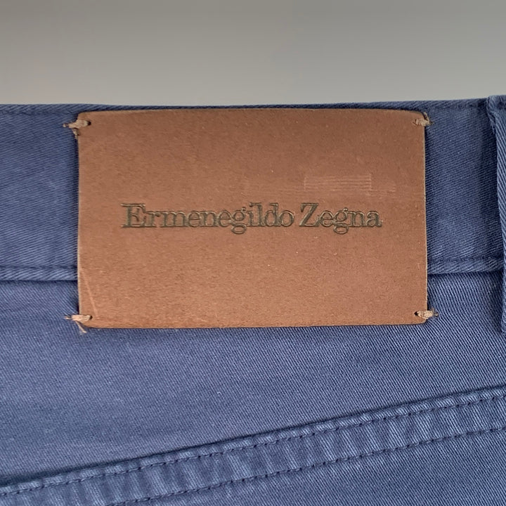 ERMENEGILDO ZEGNA Size 30 Navy Cotton Blend Jean Cut Casual Pants