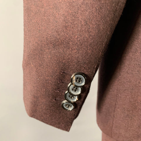 PAUL SMITH Chest Size 44 Burgundy Heather Wool Cashmere Notch Lapel 38 29 Suit