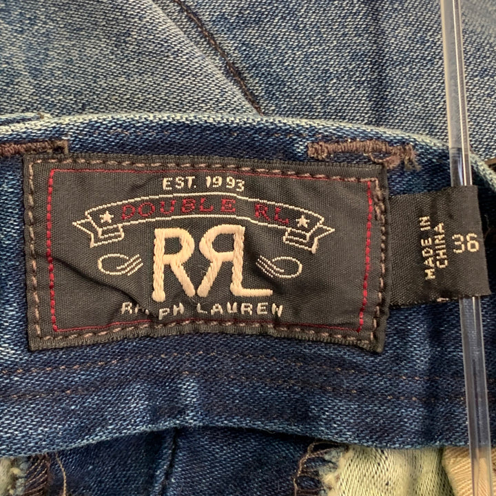 RRL by RALPH LAUREN Size 36 Blue Cotton Cropped Cocoon Jeans