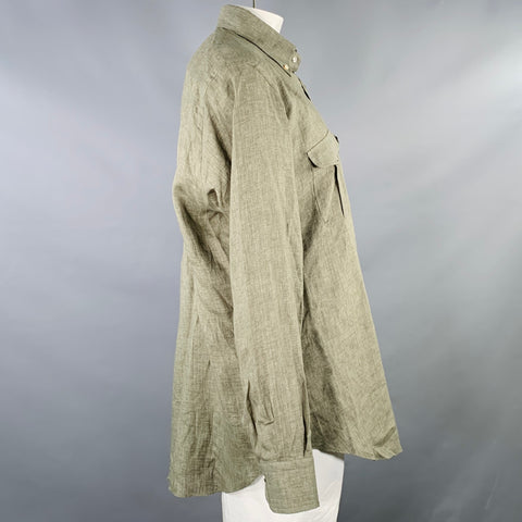 Chemise BERETTA Taille XXL Vert Olive Deux Poches Boutons-pression Manches Longues