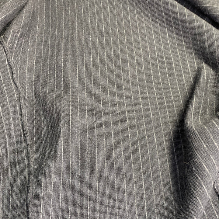 EMPORIO ARMANI Size S Regular Charcoal Grey Stripe Double Breasted Notch Lapel Sport Coat