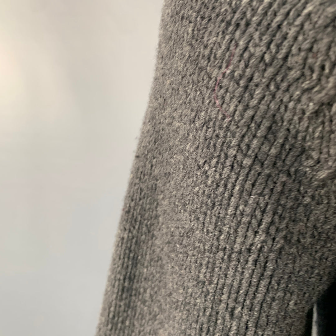 VALENTINO Size XL Charcoal Grey Cable Knit Virgin Wool Cashmere Cardigan
