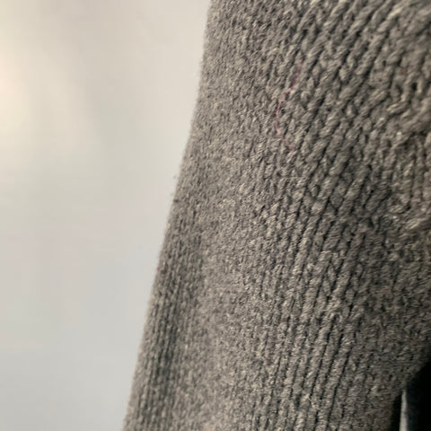 VALENTINO Size XL Charcoal Grey Cable Knit Virgin Wool Cashmere Cardigan