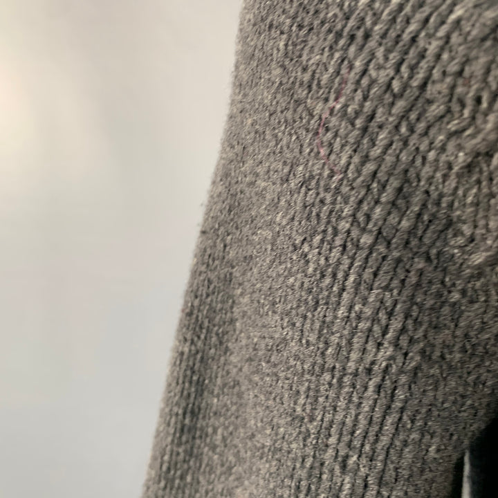 VALENTINO Size XL Charcoal Grey Cable Knit Virgin Wool Cashmere Cardigan