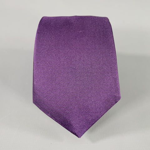 JOHN VARVATOS Purple Black White Diagonal Stripe Silk Tie