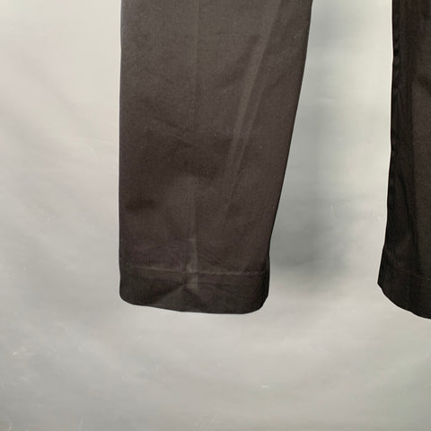 DIRK SCHONBERGER Size 28 Black Cotton Flat Front Pleated Stripe Casual Pants