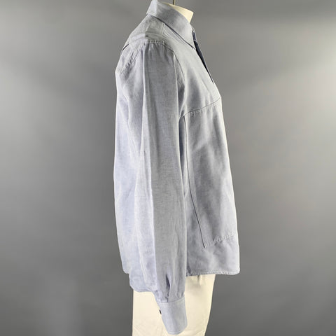 ADAM KIMMEL Size L Blue Light Blue Heather Pointed Collar Long Sleeve Shirt
