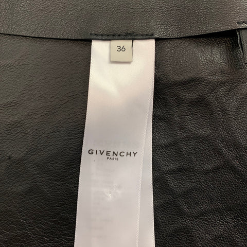 GIVENCHY SS 2021 Size 4 Brown Crocodile Effect Vintage Leather Mini Skirt