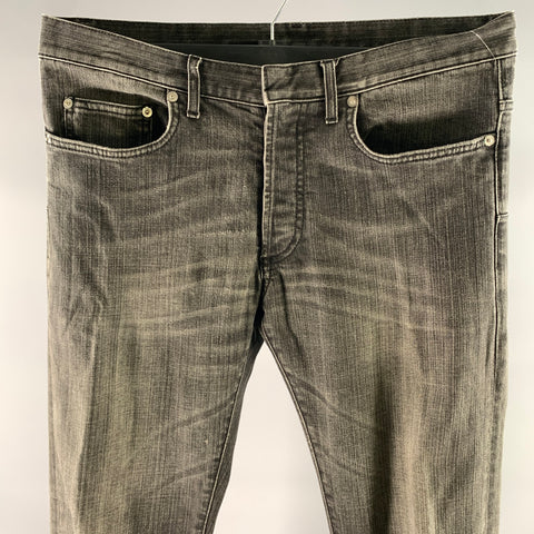 DIOR HOMME Size 31 Grey Wash Cotton Skinny Fit Jeans