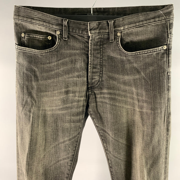 DIOR HOMME Size 31 Grey Wash Cotton Skinny Fit Jeans