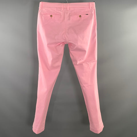 RALPH LAUREN Size 32 Pink Pastel Cotton Elastane Zip Fly Casual Pants
