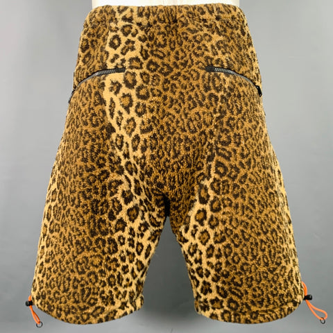 Shorts surdimensionnés en polaire à imprimé animal Y-3 taille S marron-beige
