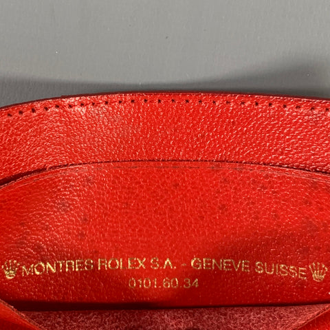 ROLEX Étui à cartes en cuir or rouge Maroquinerie