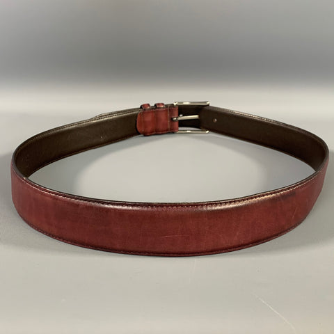 STEFANOBI Size 34 Burgundy Leather Belt