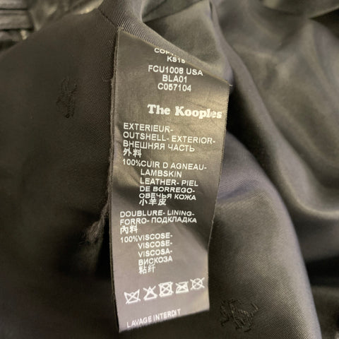 THE KOOPLES Size M Black Leather Lambskin Biker Jacket