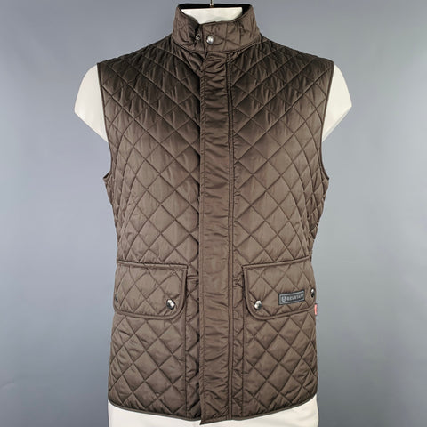 BELSTAFF Size 46 Brown Quilted Polyester Snaps Vest