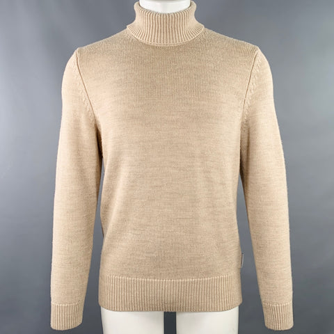 NN07 Size S Beige Knit Wool Turtleneck Sweater