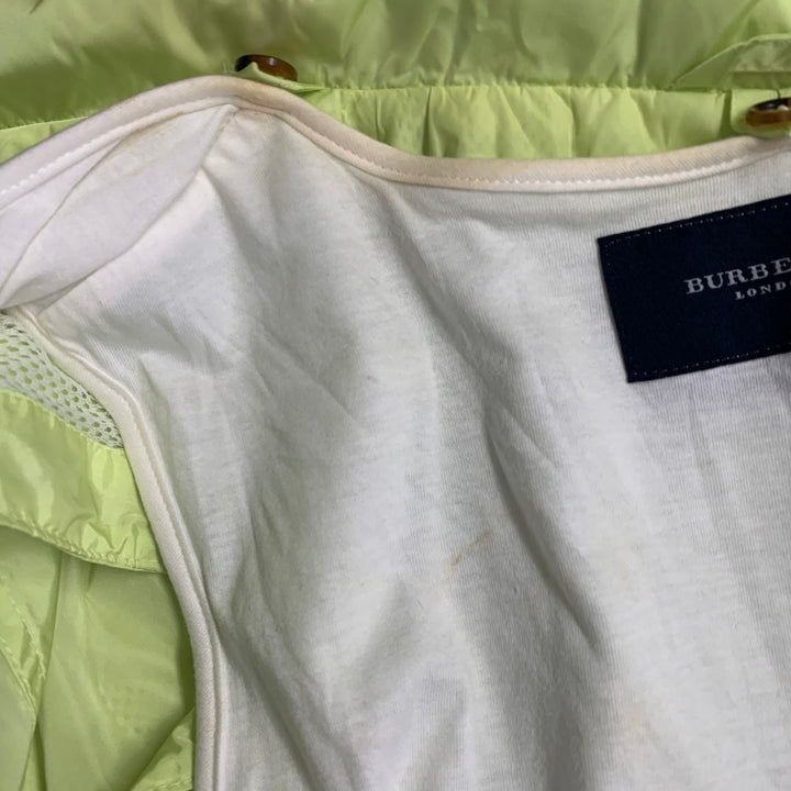 BURBERRY LONDON Size M Green Lime Polyamide Blend Zip Pockets Vest