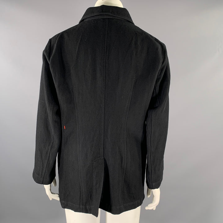 CASEY CASEY Size L Black Wool Linen 3 button Jacket