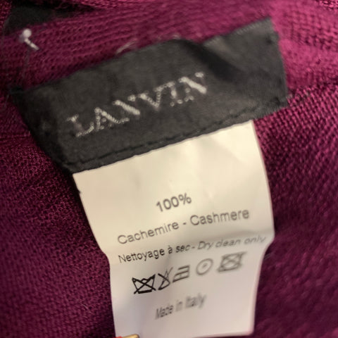 LANVIN Burgundy Purple Knit Cashmere Scarves