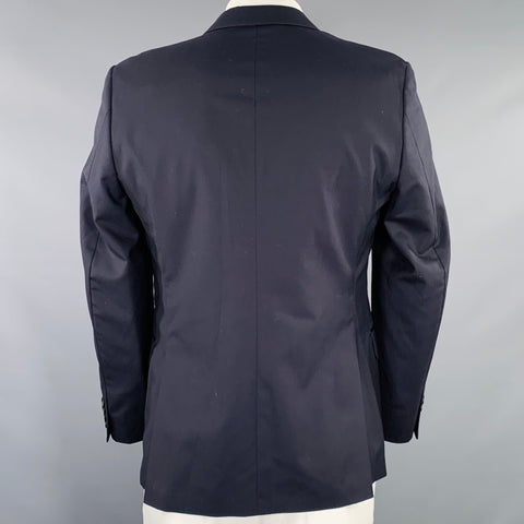 DUCKIE BROWN Size 42 Navy Black Wool Tuxedo Sport Coat