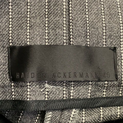 HAIDER ACKERMANN Size 32 Grey White Stripe Wool High Waisted Casual Pants