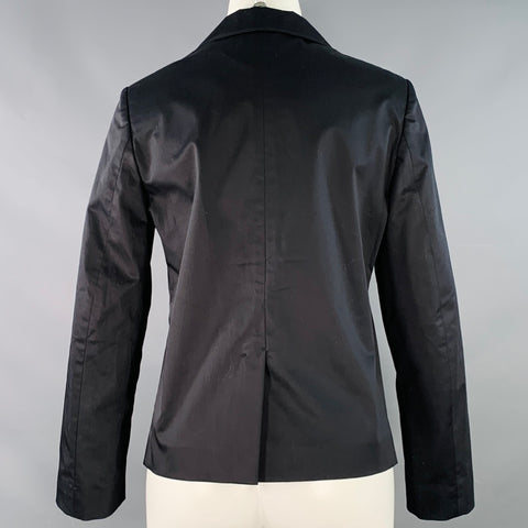 JIL SANDER Size 2 Black Cotton Blend Button Up Jacket Blazer