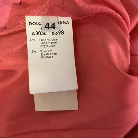 DOLCE & GABBANA Size S Pink Virgin Wool Sheath Knee-Length Dress