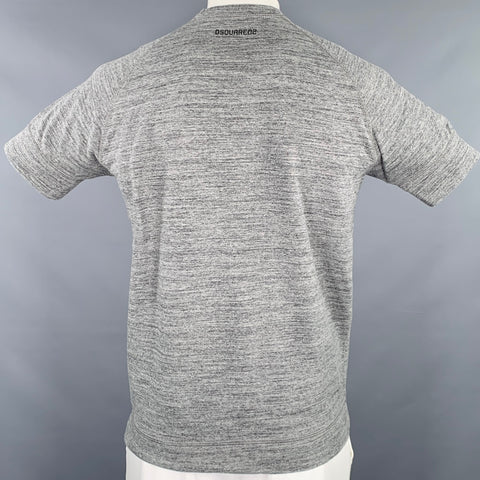 DSQUARED2 Size L Wild Thing Grey Black Heather Cotton Short Sleeve T-shirt