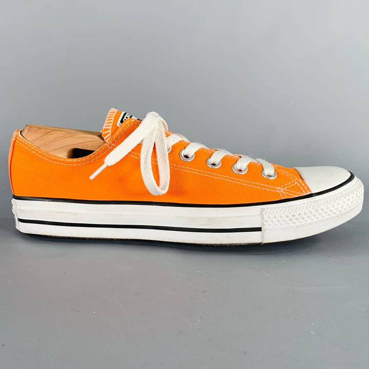 CONVERSE Size 7 Orange Canvas Low Top Lace-Up Sneakers