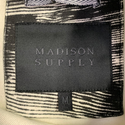 MADISON SUPPLY Size M Black White Abstract Brushstroke Cotton Crew Neck Sweatshirt