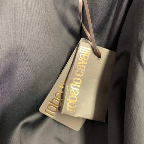 ROBERTO CAVALLI Size 36 Purple Black Metallic Tuxedo Sport Coat