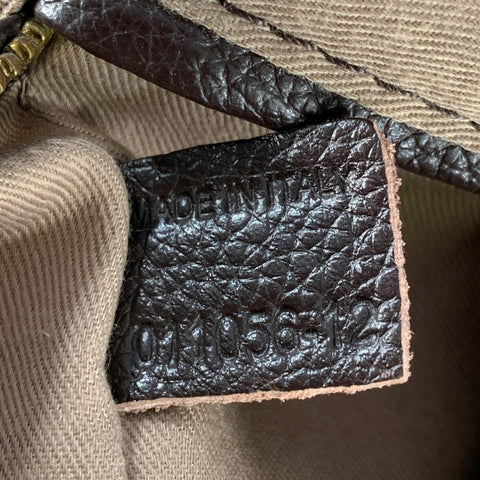 CHLOE Marcie Brown Gold Pebble Grain Leather Handbag
