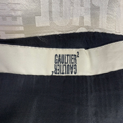 JEAN PAUL GAULTIER Size M Black Wool Silk Peak Lapel Suit
