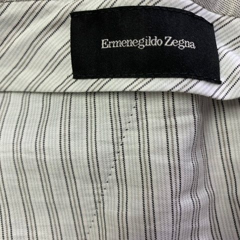 ERMENEGILDO ZEGNA Size 38 Grey Charcoal Wool Flat Front Dress Pants