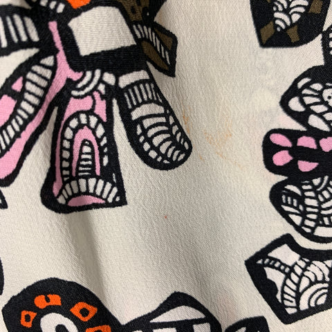 DOROTHEE SCHUMACHER Size XL White Multi-Color Viscose Silk Print Long Dress
