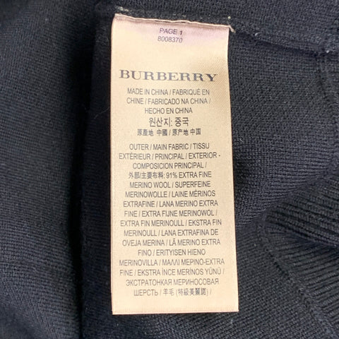 BURBERRY LONDON Size M Black White Logo Polyamide Blend Crew Neck Pullover