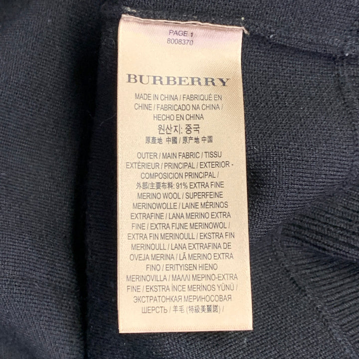 BURBERRY LONDON Size M Black White Logo Polyamide Blend Crew Neck Pullover