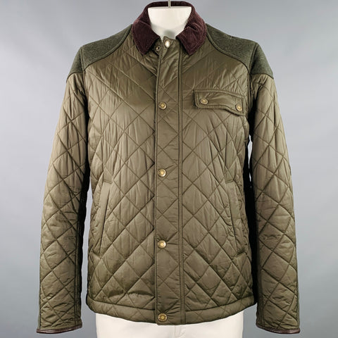 BARBOUR Size XL Green Olive Polyamide Quilted Jacket