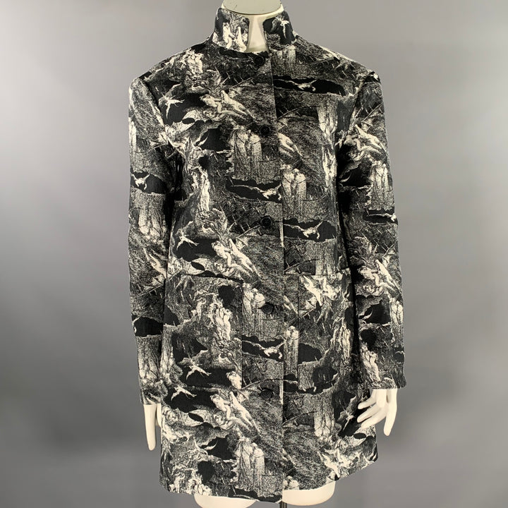 PUPPETS & PUPPETS Size 10 Black White Cotton Blend Coat