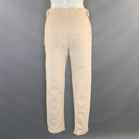 BRUNELLO CUCINELLI Size 6 White Cotton Blend Tapered Jeans