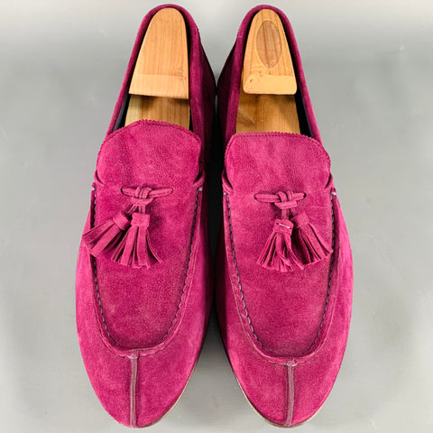 BOSS by HUGO BOSS Size 7 Purple Tassels Suede Slip-On Loafers