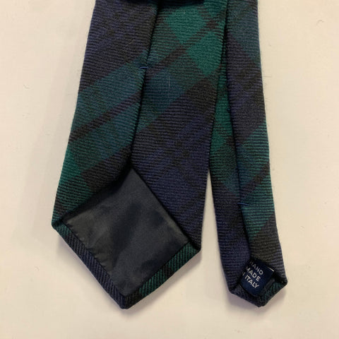 POLO Green Navy Plaid Wool Tie