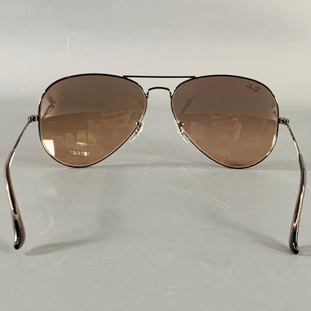 RAY-BAN Silver Taupe Metal Aviator Sunglasses